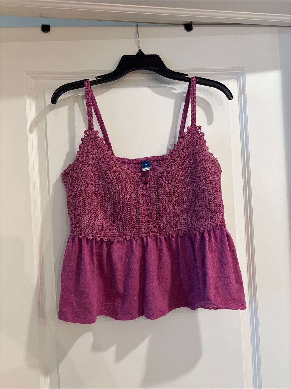Old Navy Mauve Crochet Peplum Camisole